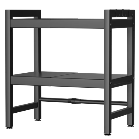 JD Original Microwave Oven Shelf, Extendable Countertop Baking Rack, Kitchen Cooking Utensil Organizer [Three-Tier Thickened]