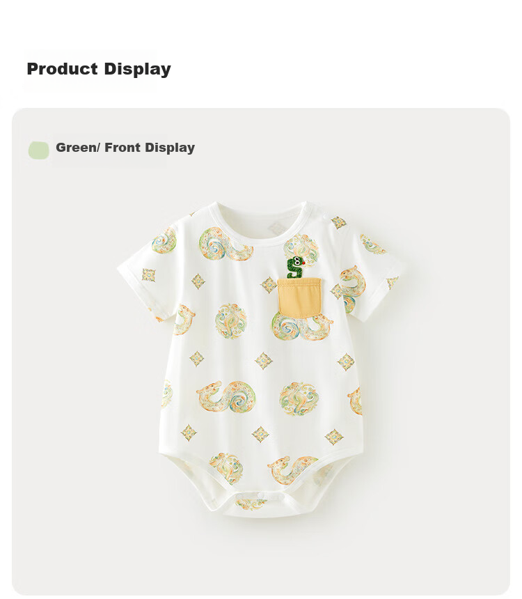 Wismorni Baby Romper, Summer Short-Sleeve Infant Clothing, Breathable Triangle Bodysuit, Full Moon Outfit 9