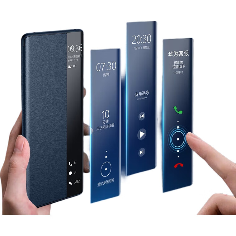 Чехол-книжка ZhengJian для Huawei Mate 70, натуральная кожа, черный, с окном для просмотра, защита от падений, бизнес-стиль