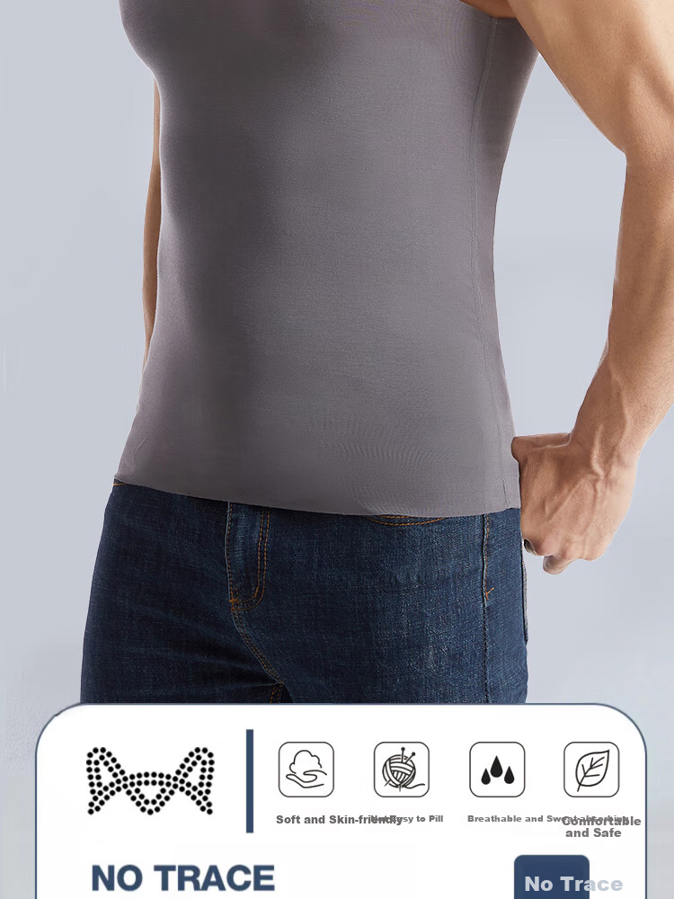MiiOW Modal Men's Tank Top, Lightweight Summer Undershirt, Athletic Sleeveless Vest, Quick-Dry Seamless Underwear for Me 2