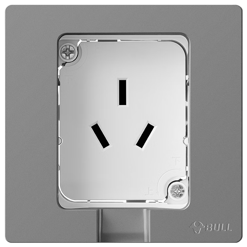 BULL Switch Socket, Recessed Socket, Adjustable Air Conditioner Refrigerator Hidden Socket, GTBZ104, Gray Three-Hole 16A