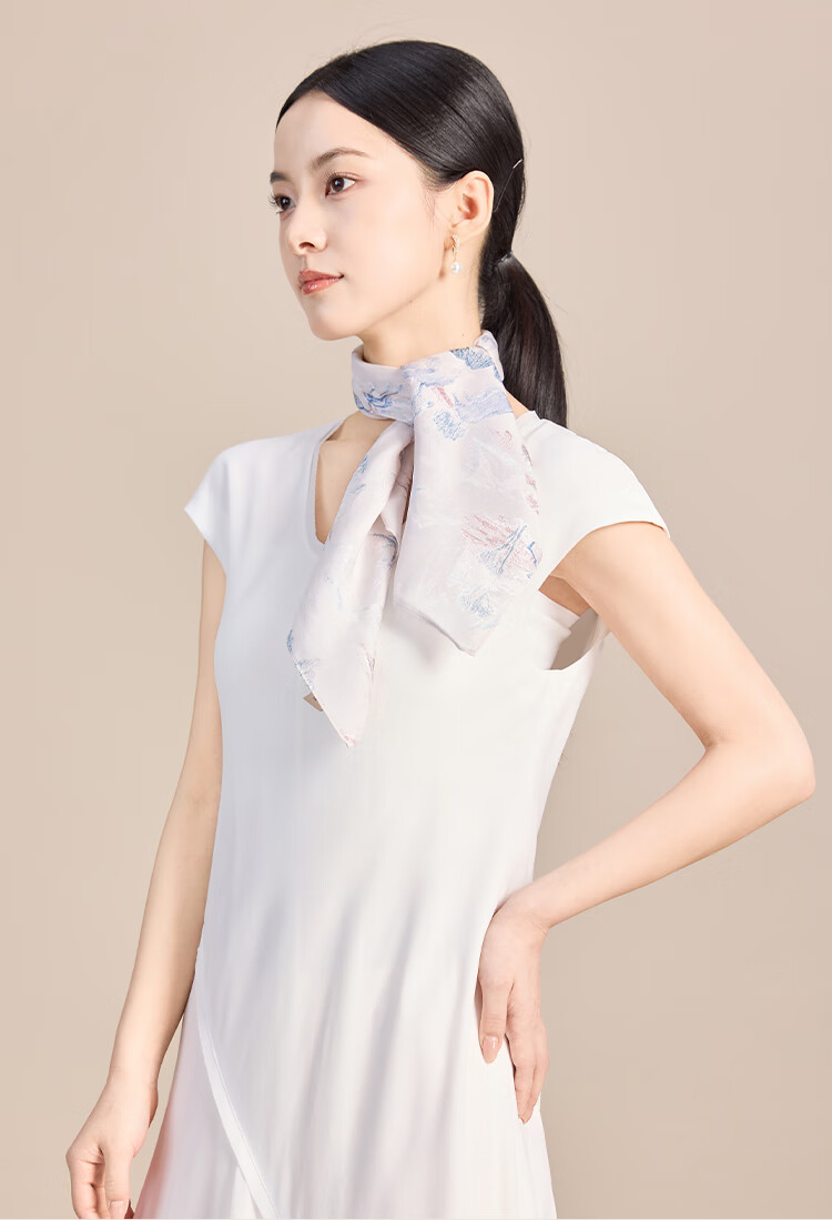JIUMU 100% Mulberry Silk Scarf Square Shawl for Women Birthday Gift Box for Mom Dragon Boat Festival 13