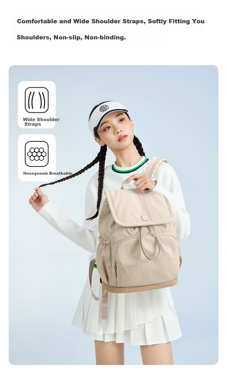GOLF Women's Lightweight Backpack, Fashionable School Bag, 15.6-Inch Laptop Bag, Water-Resistant Travel Bag 26