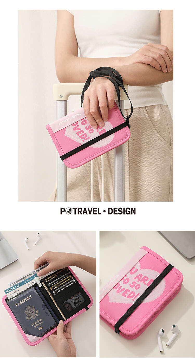 Bonayun Neck Strap Passport Holder, Ticket Holder, Protective Case, RFID Anti-Theft Document Holder, Travel Organizer Bag for International Trips, Crossbody Bag 1