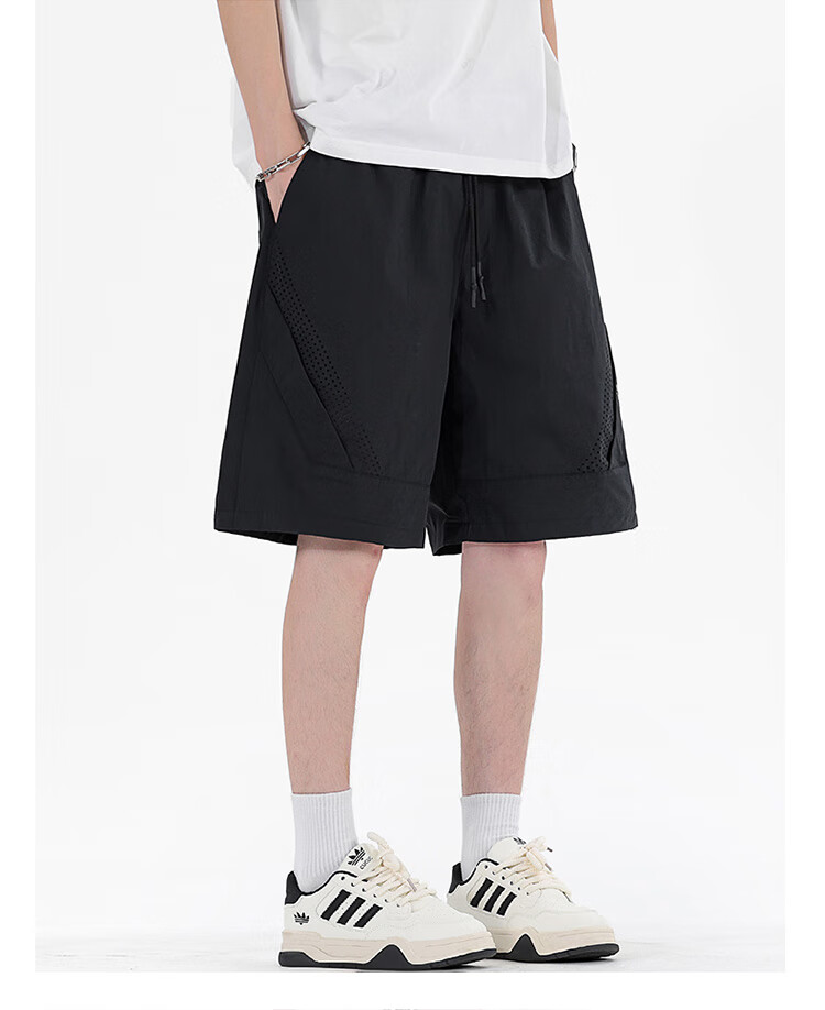 I'M DAVID Men's Summer 2025 New Breathable Casual Basketball Sports Mid-Length Shorts Trendy Ice Silk Quick-Dry Five-Point Pants 7