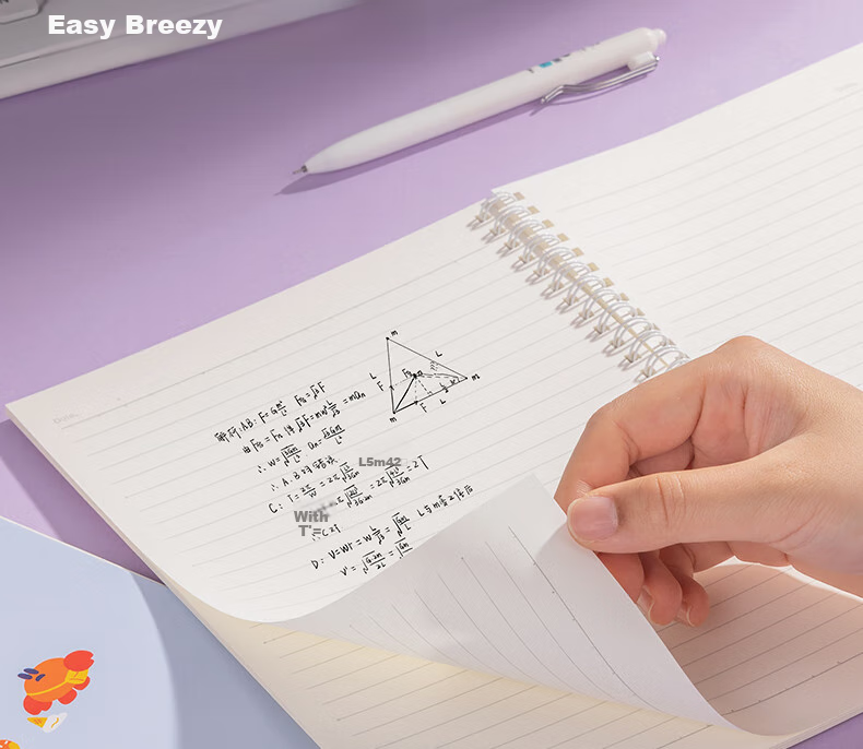 Deli 4-Pack, B5 Size, 240 Sheets Total, Spiral Notebook, Student Exercise Book, LB560 (Cute Daily) 3