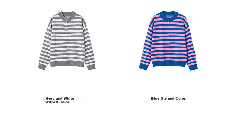 Dme [American Retro Style] Spring Heart-Shaped High Street Striped Cardigan, Comfortable Slimming Knitted Sweater, Women's Top 10