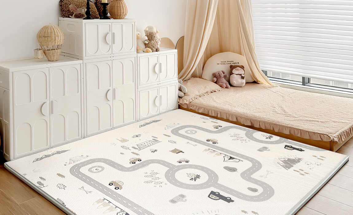 LUNASTORY Baby Crawling Mat Infant Play Mat Double-Sided Printed XPE Children's Picnic Mat 180*150*2cm 8