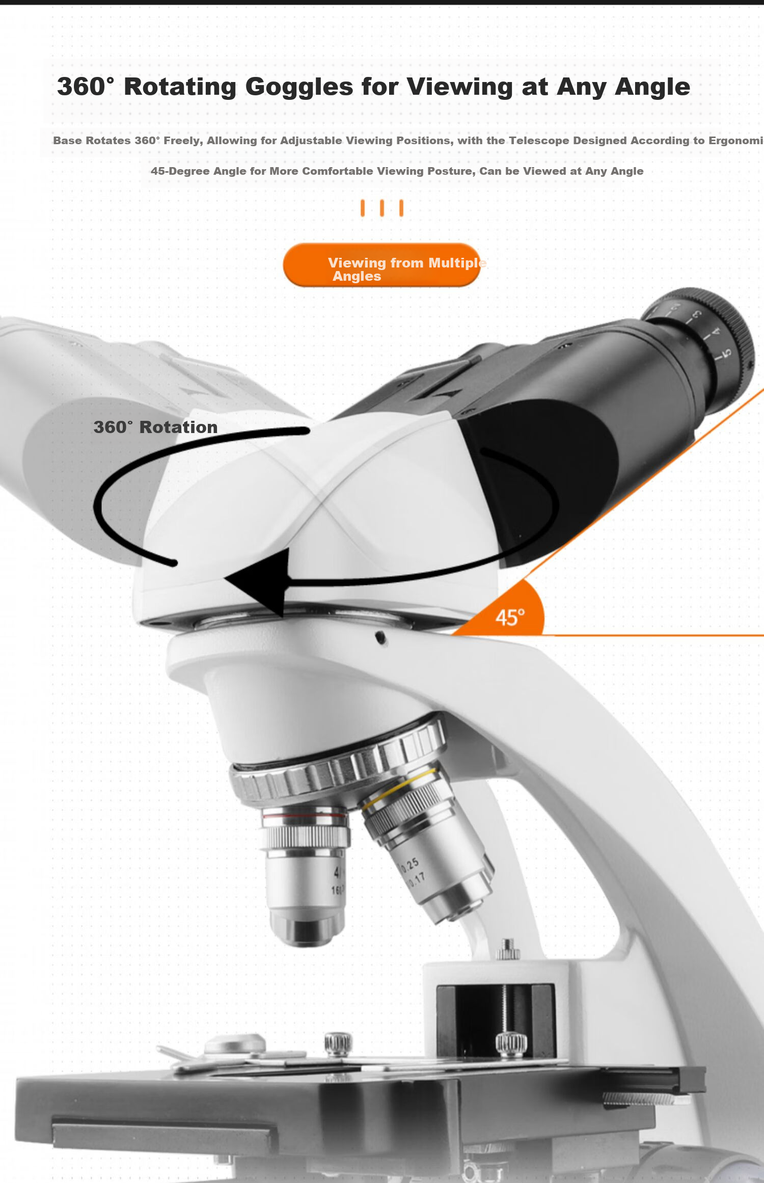 Bresser Professional Biological Optics Microscope, High Magnification 1600x, Medical Beauty Mite Detection, Fish Disease And Bacterial Observation, Binocular 7
