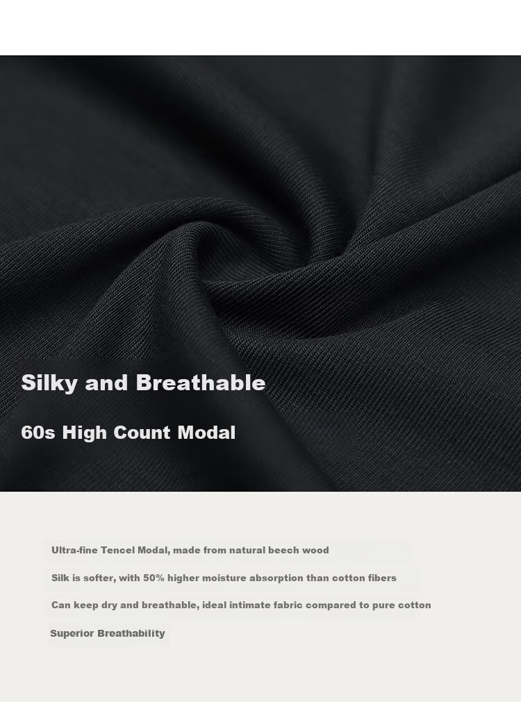 Hosa Men's Short-Sleeve Modal T-Shirt, Autumn And Winter Sports Undershirt, Versatile And Breathable, Black, Size L 6