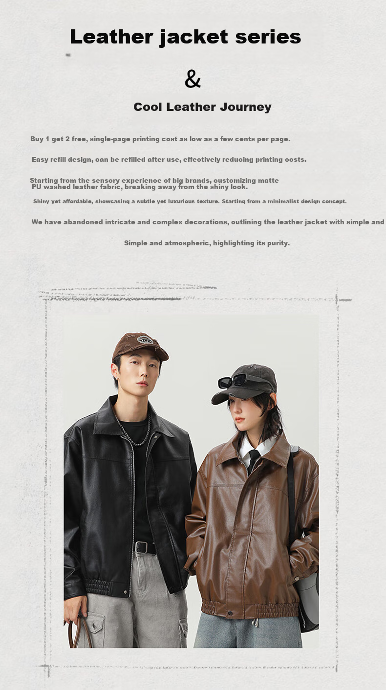 MMOPTOP Retro High Street Leather Jacket for Men, Spring And Autumn Pilot Versatile Jacket, JN810 Black 2XL 2