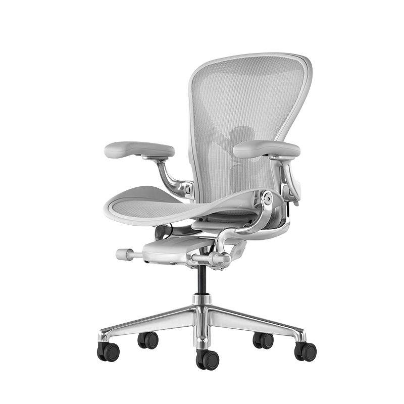 HERMAN MILLER Aeron Series 2 Ergonomic Office Chair with Adjustable Lumbar Support and Tilt, Mineral White, Size Large, 12-Year Warranty