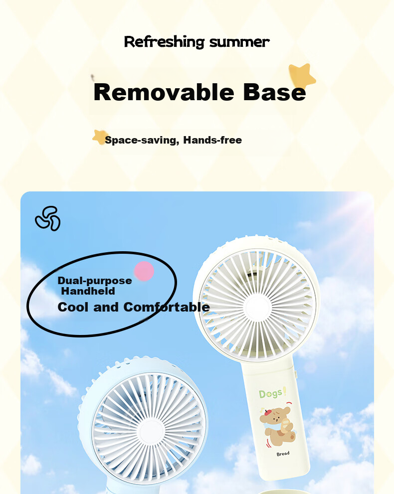 Ouliwen Handheld Mini Fan with Lanyard, USB Rechargeable, Low Noise, Three-Speed Adjustable, Portable Fan for Dorm And Office, My Little Pony Pink 5