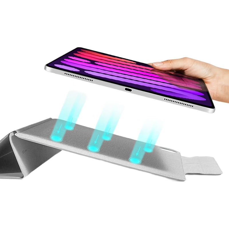 Чехол ESR для iPad Mini 7/6, новый защитный чехол 2024, с двойным магнитным зажимом, тонкий, с рассеиванием тепла, серебристо-серый