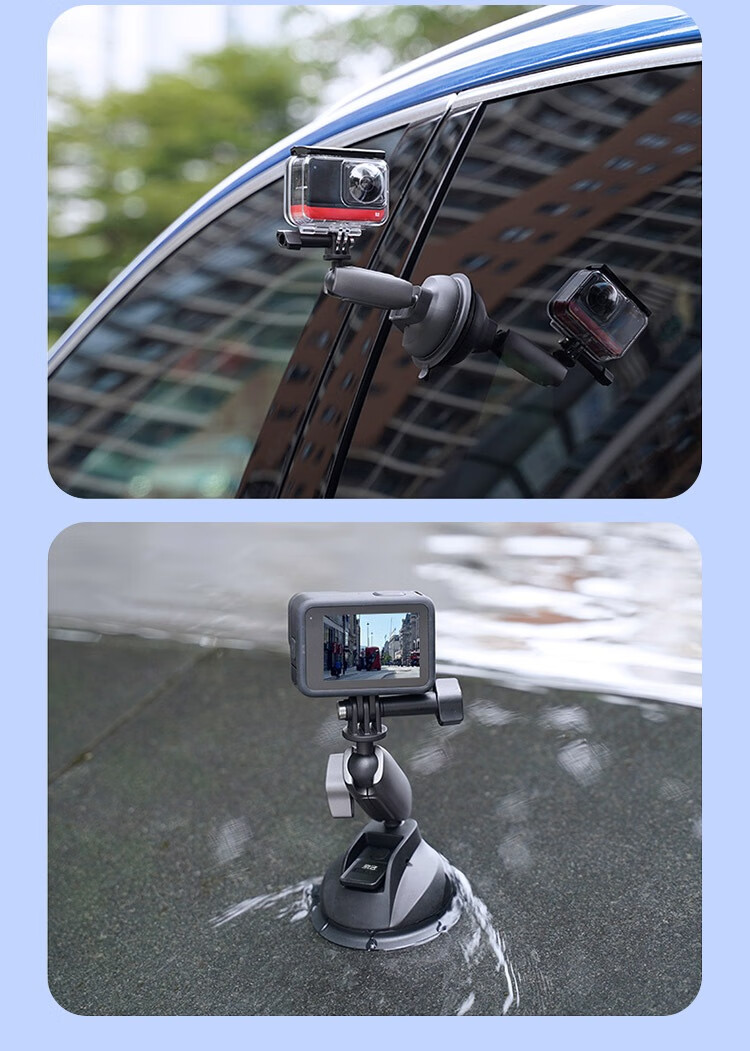 Jingxuan JD Self-Owned Brand Sports Camera Aluminum Alloy Suction Cup Mount Compatible with GoPro DJI Action6/4 5Pro Car Suction Mount Insta360 Suction Cup Bracket 10