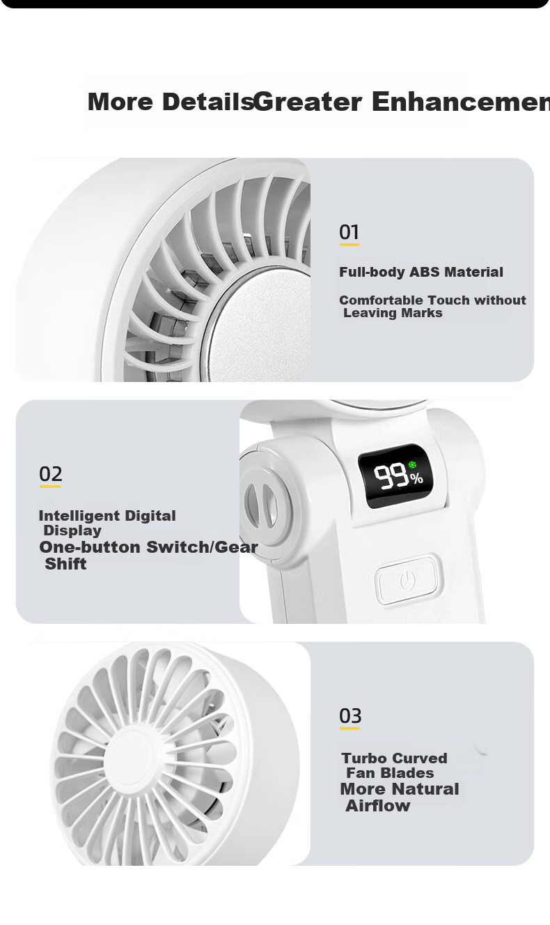 JD Original Fengbao Mini Handheld High-Speed Air Blaster, Portable Turbine Electric Fan, Neck-Hanging Fan, Rechargeable Personal Outdoor Cooling Device with Strong Airflow for Hot Weather 8