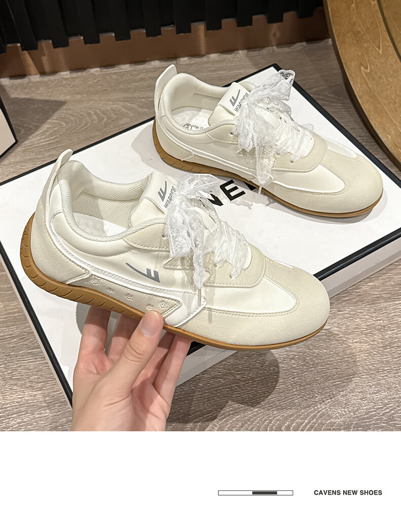 Warrior Women's 2026 Spring A-Gan Flat Casual Shoes Trendy Student Sneakers Off-White Size 36 7