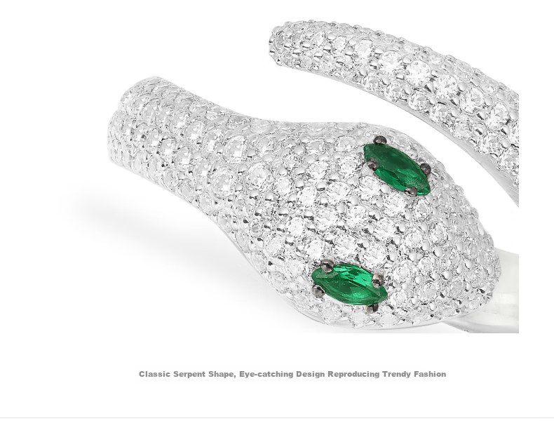 APM Monaco Green Eye Snake Ring, Luxurious High-End Couple Rings, Birthday Gift for Girlfriend Or Wife 3