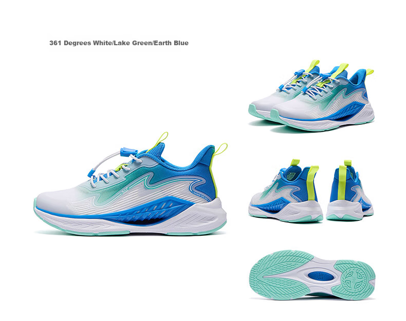 361° Fengtou 6.0 | Children's Running Shoes, Summer Boys And Girls Lightweight Breathable Quick-Rebound Sneakers, Green Size 28 18