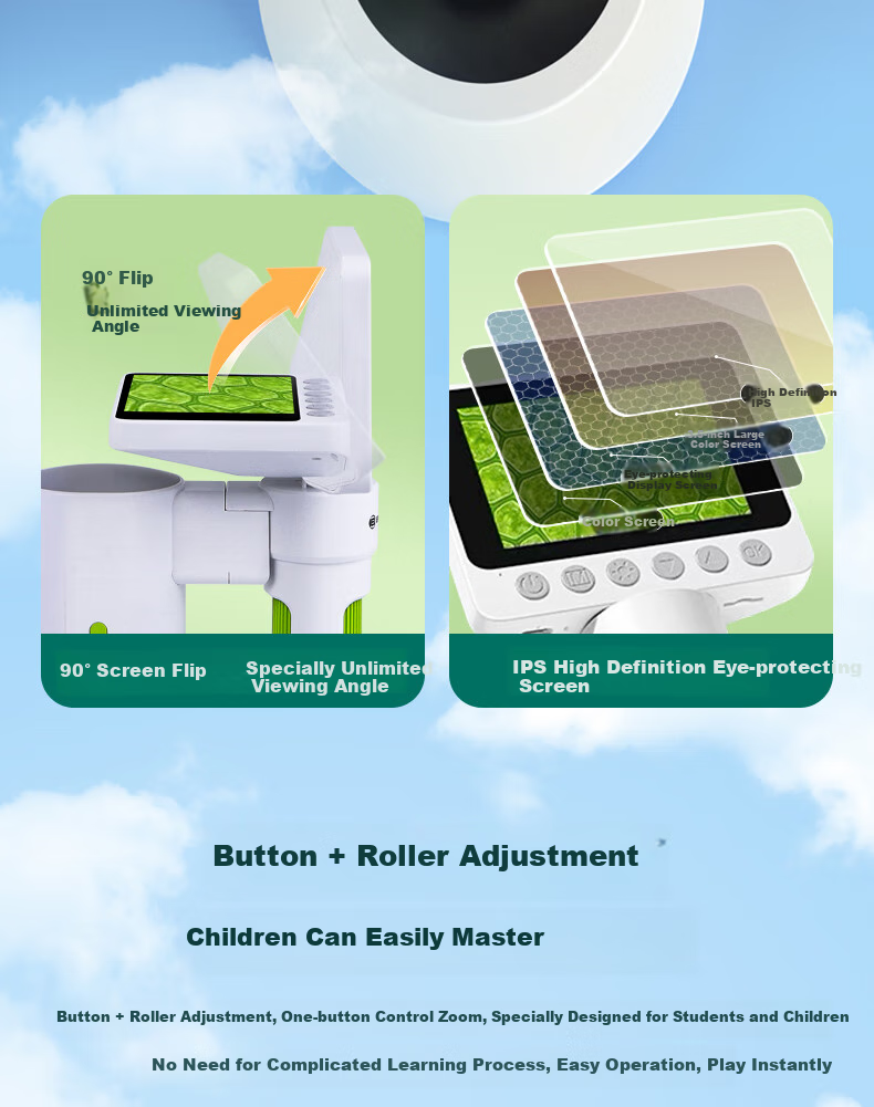 Bresser Microscope for Children, Middle School Students And Elementary School Students, Professional Electronic with Display Screen to View Bacteria, New Year Gift 5