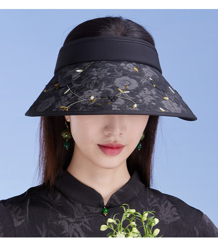 Shanghaigushi Sun Protection Hat for Women, Spring And Summer Visor Outdoor Casual UV-Resistant Sun Hat with Embroidery And Wide Brim 15