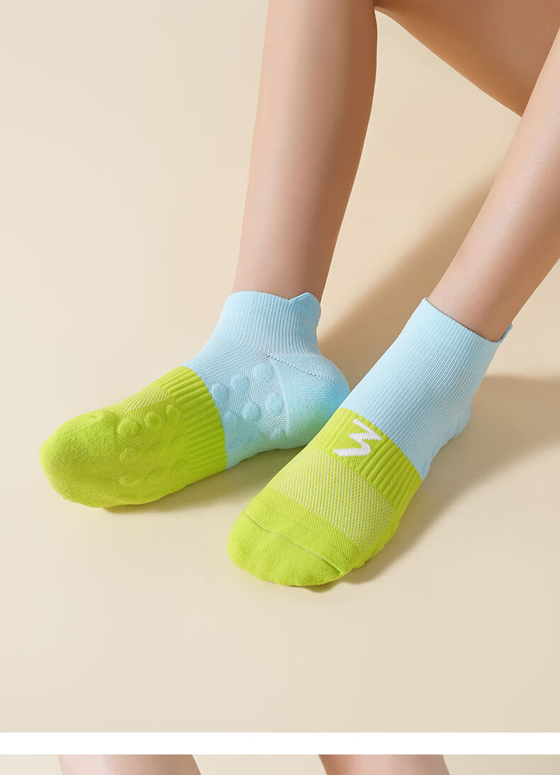 361° Sports Ankle Socks Men's Non-Slip Socks Women's Running Socks Green Blue / 4 Pairs One Size 17