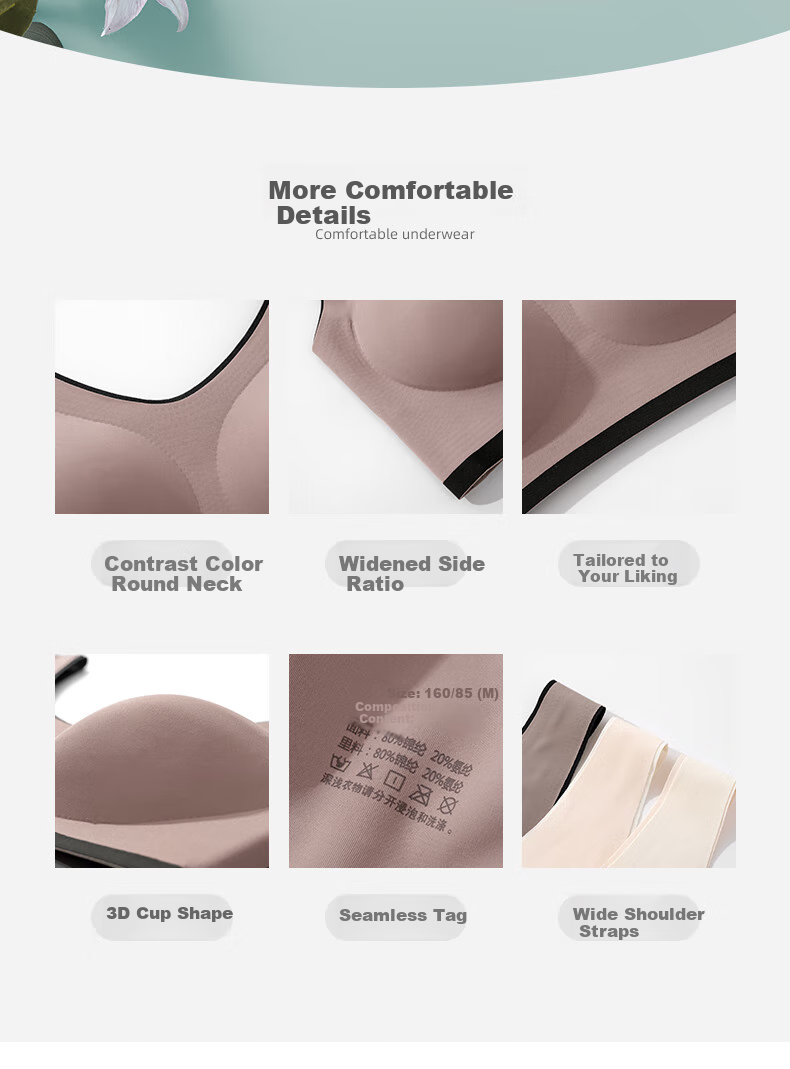 FENTENGCARE Seamless Women's Bra, Push-Up for Small Breasts, Prevents Sagging And Side Bulge, Thin Style YR for Flat Chest 7