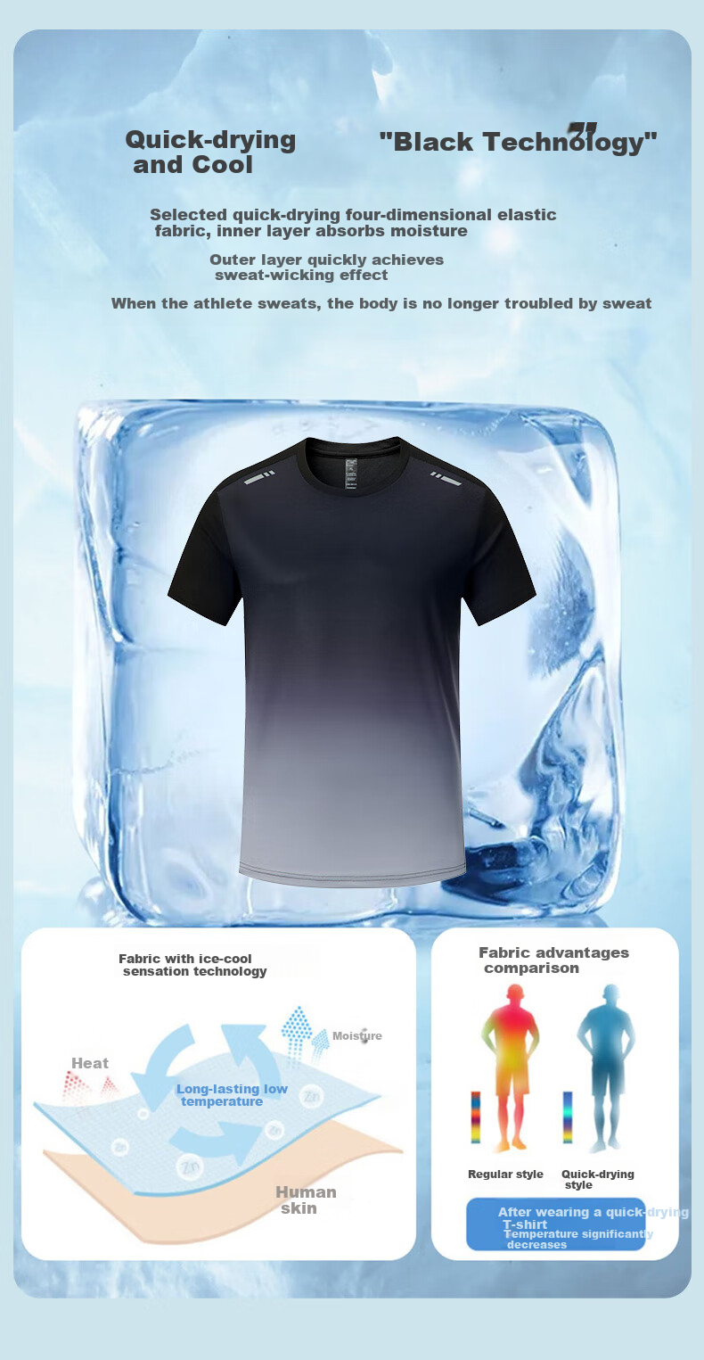 VICTORIATOURIST Men's Sports T-Shirt, Thin And Loose-Fitting Short Sleeve, Indoor Basketball Training Fitness Wear, Ice Silk Quick-Dry Casual Running Top 4