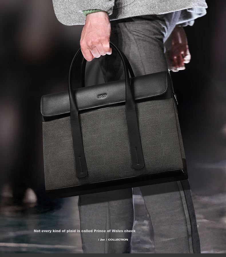 BVP Men's Briefcase, Business Casual Handbag, Fashionable Horizontal Style Men's Bag, Large Capacity Laptop Bag, Birthday Gift 5
