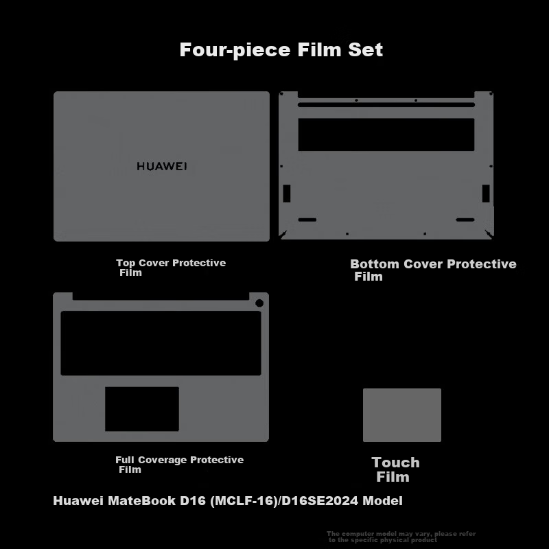 Jiasu Compatible with Huawei MateBook D16/D16 SE 2024 Model Case Film (MCLF-16), 16-Inch Laptop Body Protective Film, Full Set of Body Stickers