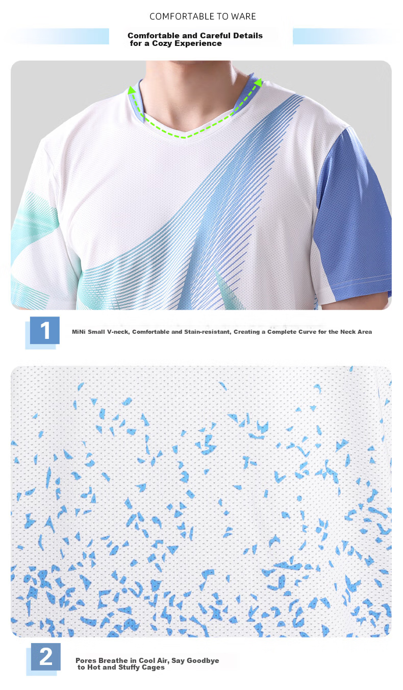 Fandimu Badminton Outfit for Men And Women, Sports Set for Fitness, Running, Track And Field Training, Seagull Short-Sleeve Two-Piece Set for Men 2XL 8