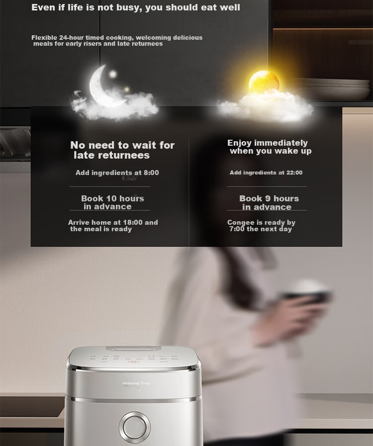 Joyoung Space Series Home Use 2024 Model, 0 Coating 4L Uncoated Rice Cooker, 316L Stainless Steel Inner Pot, Electric Rice Cooker 40N1U 32