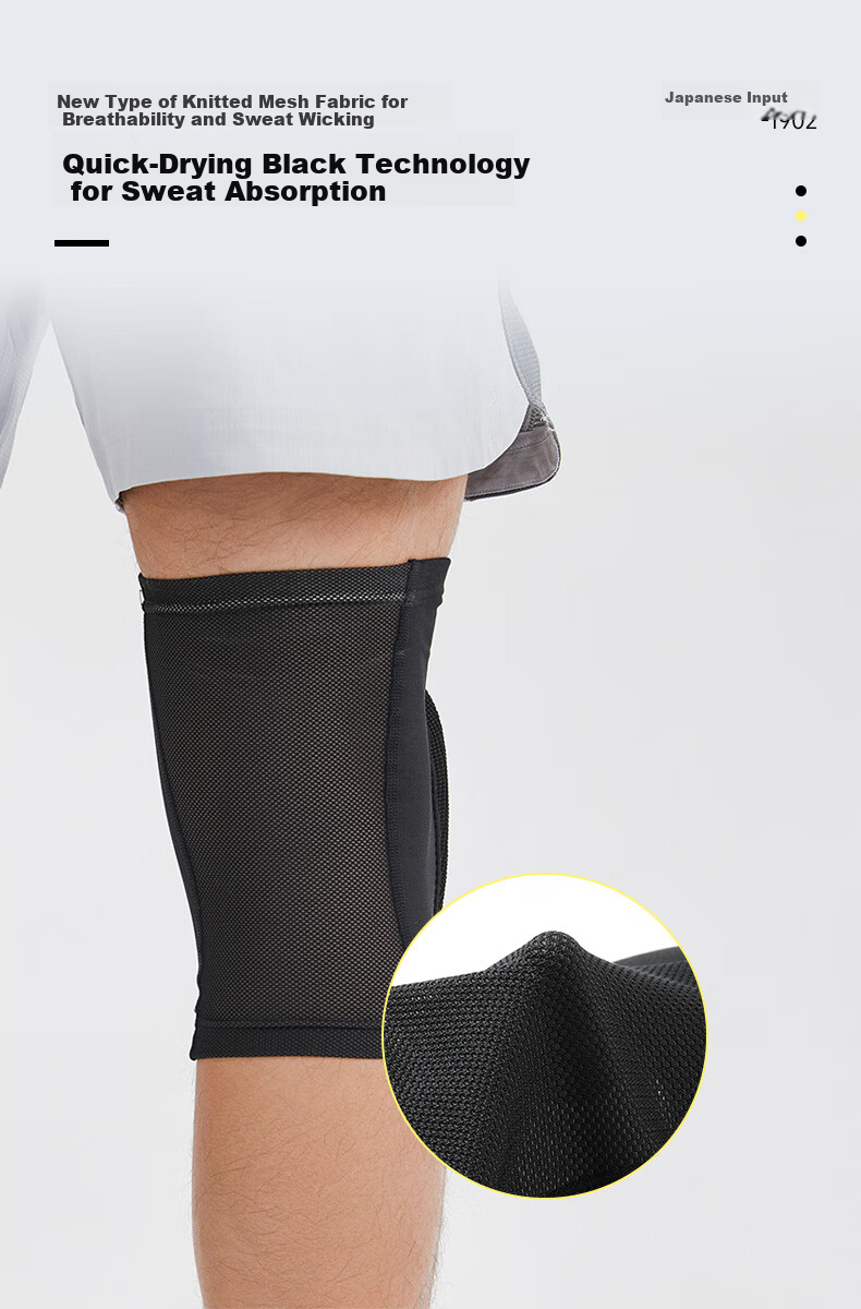 D&M Ultra-Light Wear-Resistant Sports Knee Pads with Padding, Meniscus Protection for Running, Basketball, Volleyball, Soccer, Imported from Japan, Black, One Piece 7