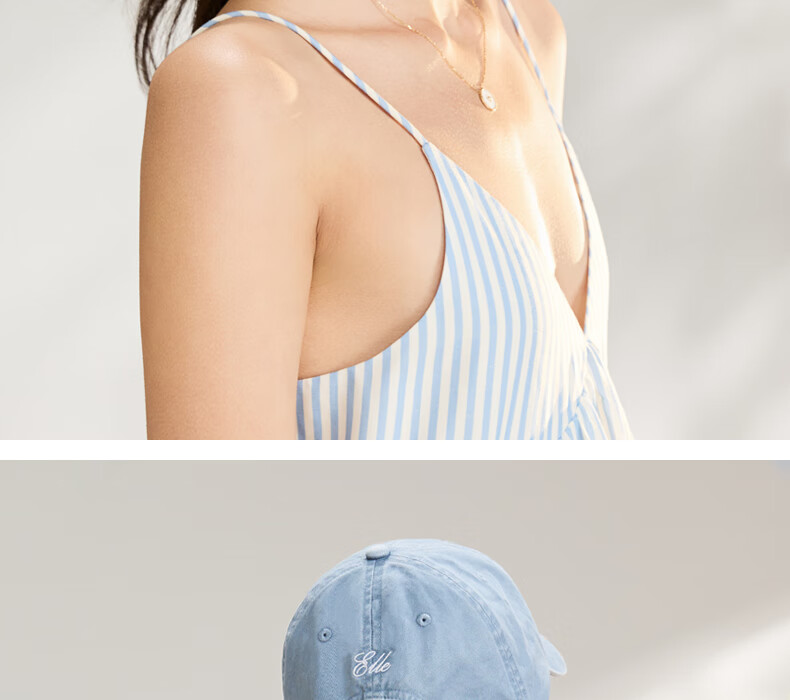 ELLE Baseball Cap for Women, All-Season Sun Protection Hat, Large Circumference High Crown Visibly Small Brim Cap for Men, Gift 53