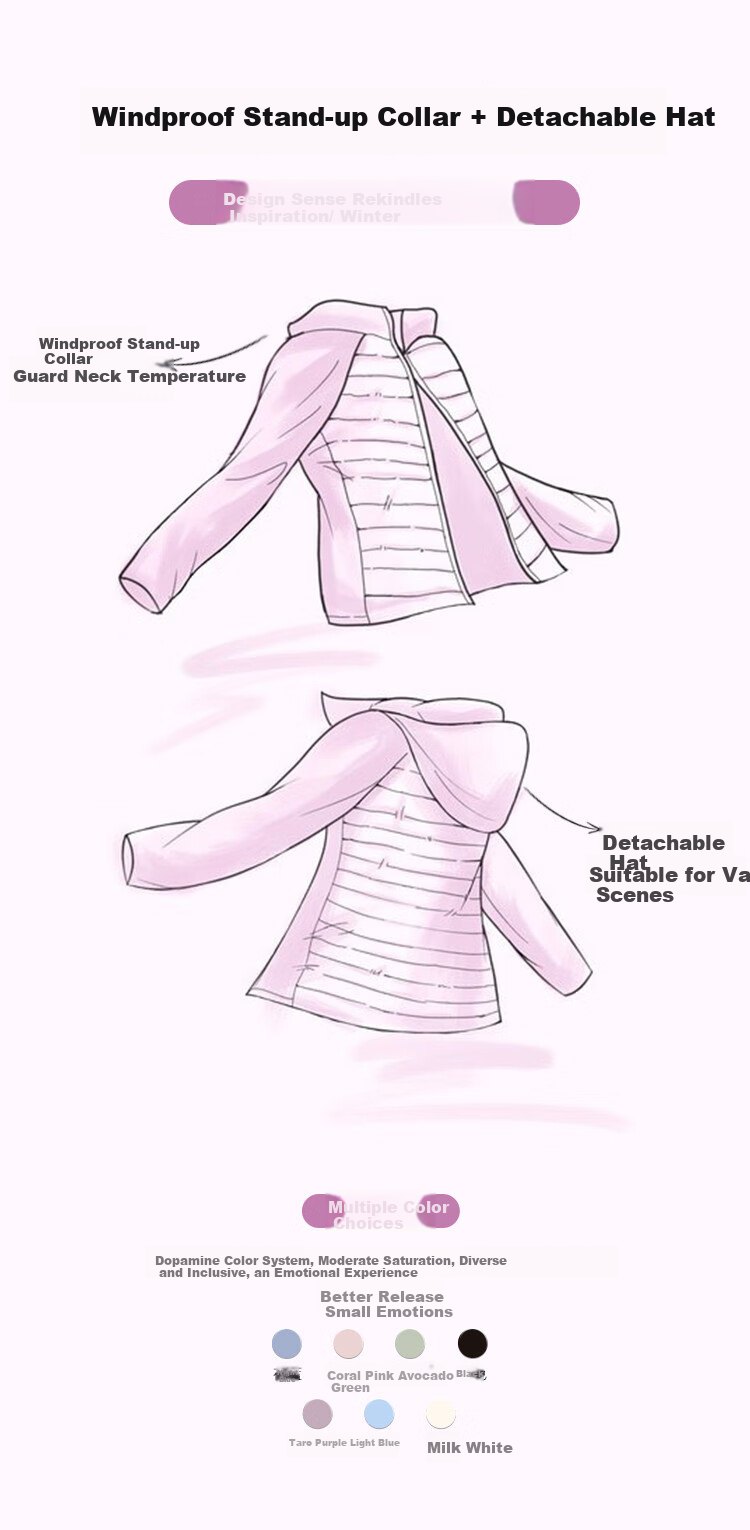 Dme [Cloud Souffle] Winter Dopamine Slim Waist 90% Duck Down Lightweight Warm Versatile Women's down Jacket 2
