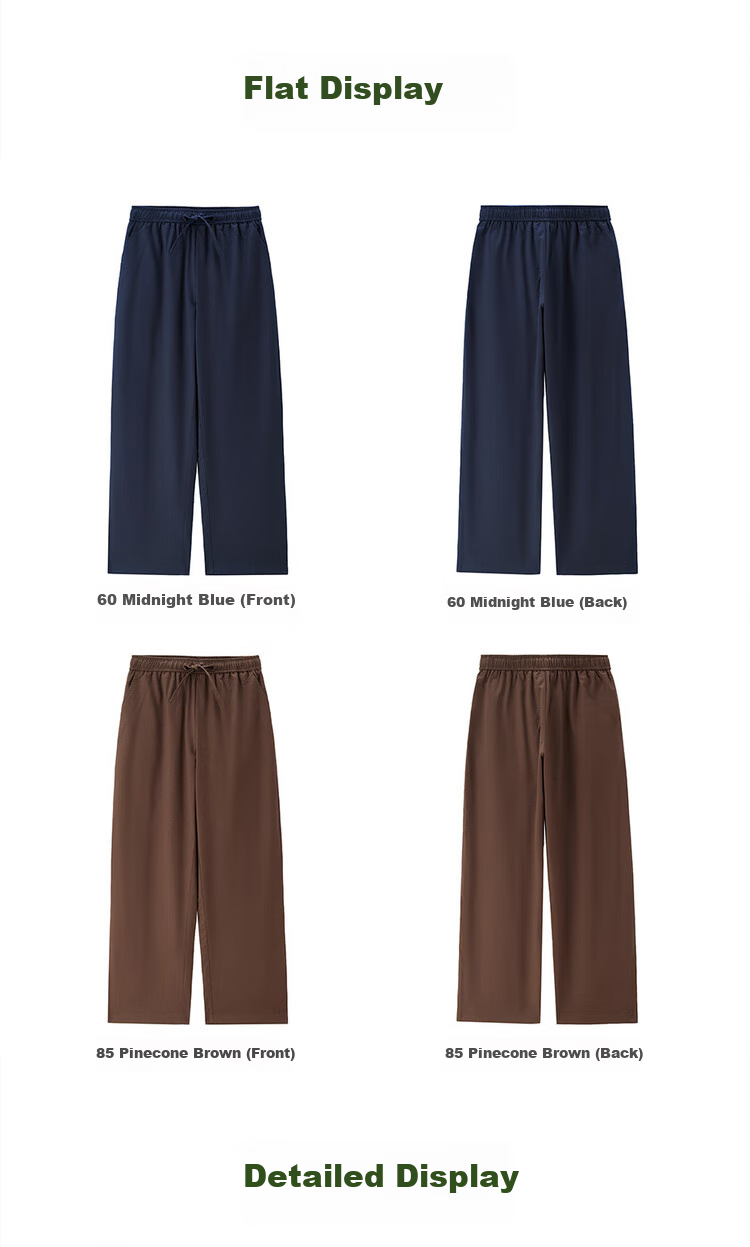 Giordano Women's Pants, Summer New Lightweight Lyocell, Drawstring Elastic Waist, Straight-Leg Casual Trousers, 13415224 16