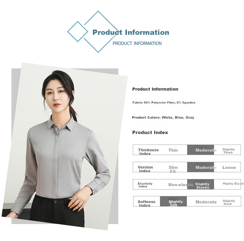 ROMON Long-Sleeve Shirt for Women, Business Casual Professional Formal Wear, Slim-Fit Slimming Work Uniform, Commuter White Blouse Women's Top 6
