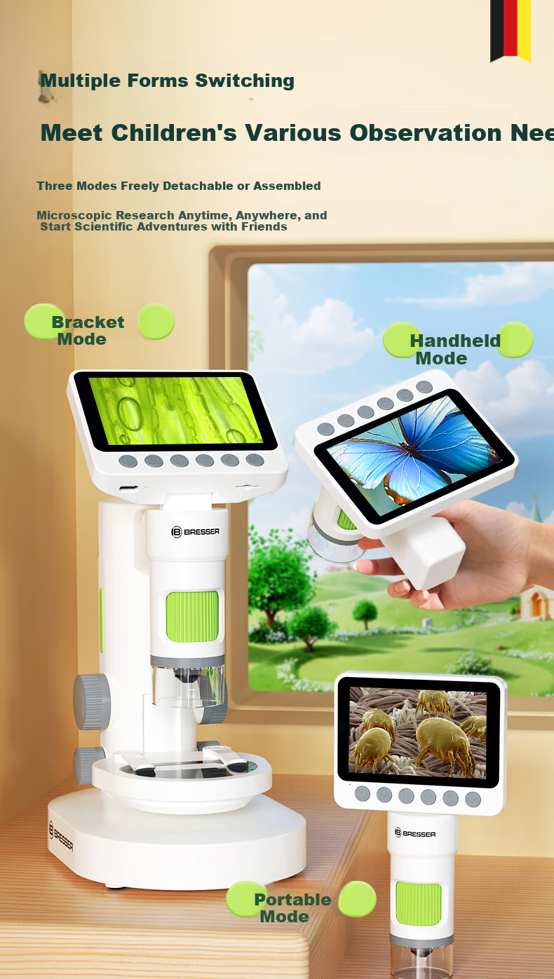 Bresser Microscope for Children, Middle School Students And Elementary School Students, Professional Electronic with Display Screen to View Bacteria, New Year Gift 7
