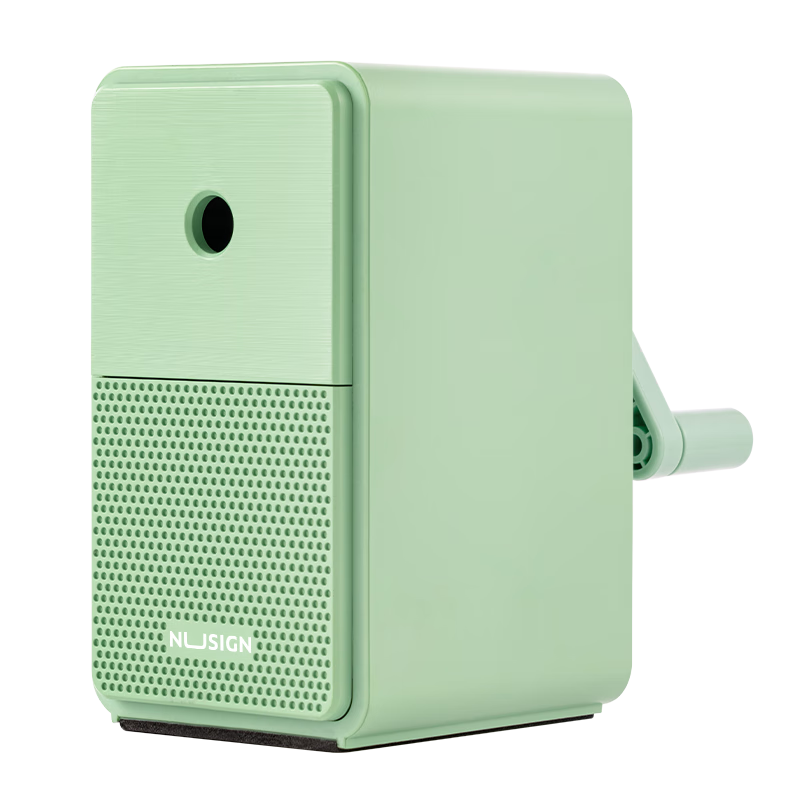NUSIGN 5-Speed Automatic Pencil Sharpener Hand-Crank Pencil Sharpener Green NS077-S【Popular Product】High-End Brand Under Deli