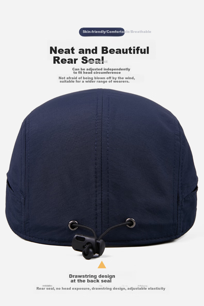 Denssyne Rear-Sealed Cap for Men, Summer Quick-Dry Hat, Breathable Running Cap, All-Season Baseball Cap, Full Sealing Visor Cap 5