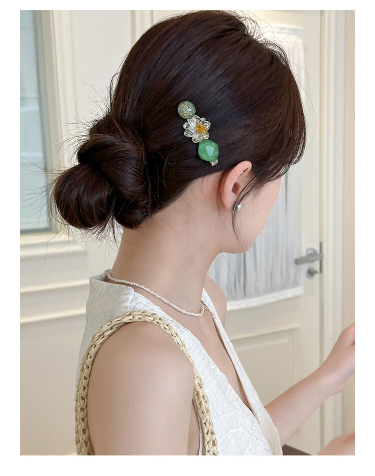 CHIMERA Handmade Daisy Side Bang Hair Clip Fragmented Hairpin Fresh Hair Accessory Hairpin for Women Valentine's Day Gift 7
