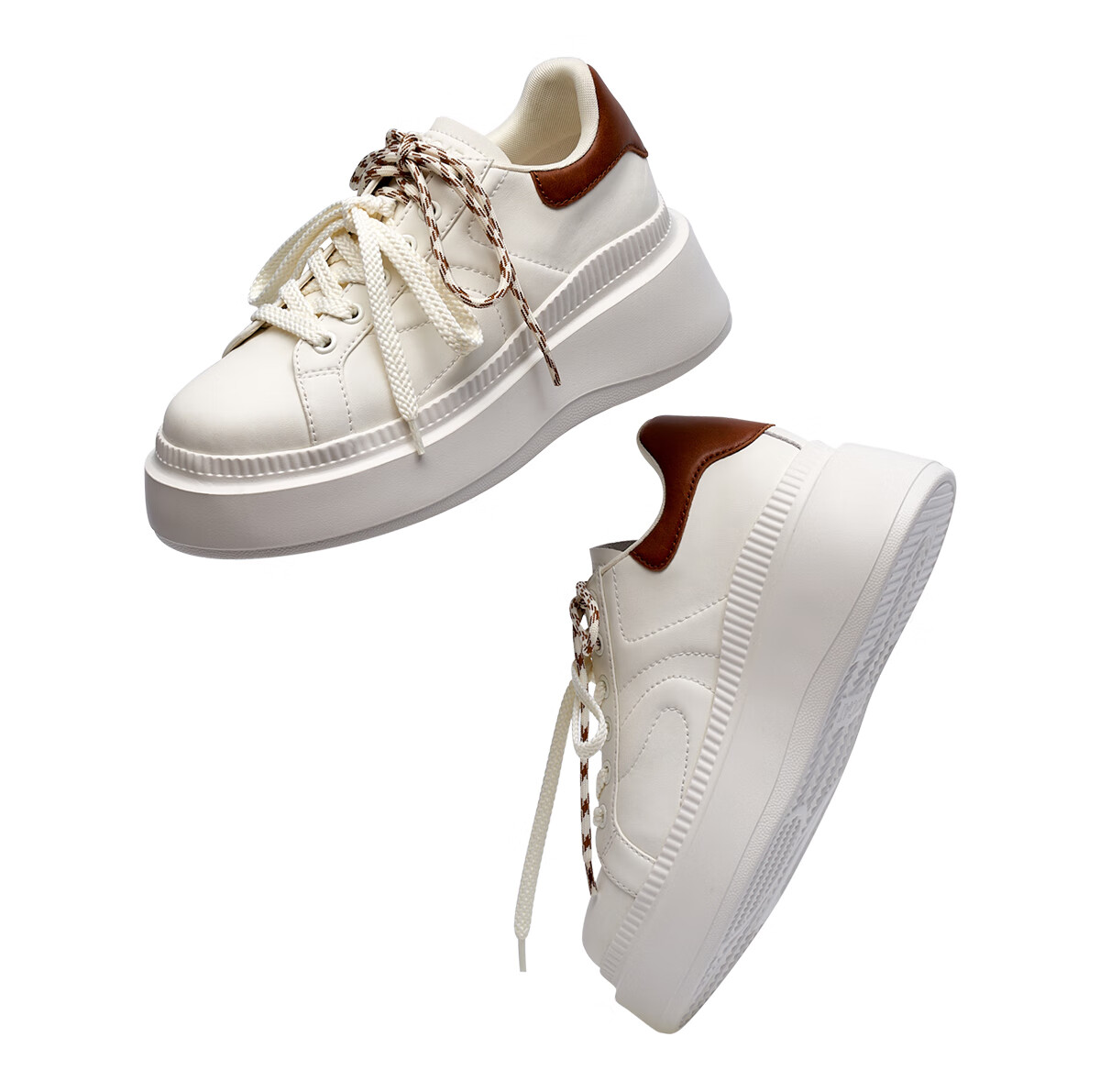 KISS CAT 8CM Height Increasing Long Leg Shoes Biscuit Casual Thick Sole White Sneakers Silver Size 36 7