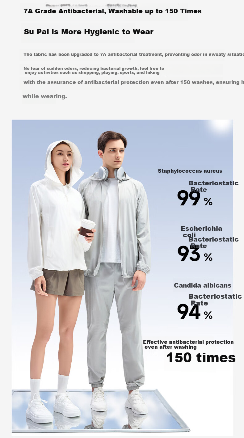 SUPIELD Sun Protection Cooling Jacket for Men And Women, 7A Antibacterial Lightweight Summer Coat, Moisture-Wicking Quick-Dry Wear-Resistant Ice Crystal Black XL 8