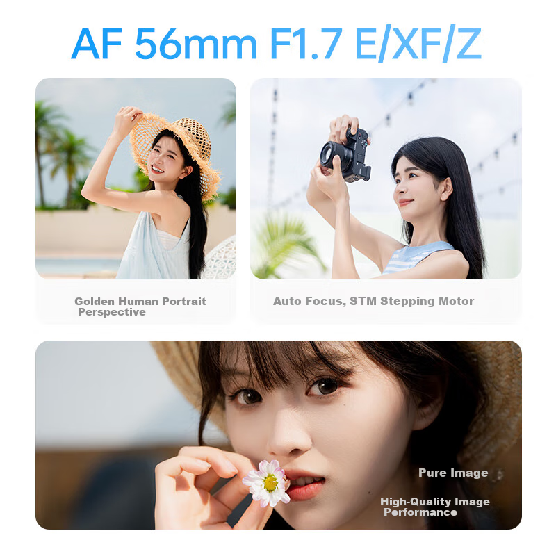 VILTROX AF 56mm F1.7 XF Fuji Large Aperture Automatic Focus Portrait Prime Lens Suitable for X-S20 X-M5 X-T30II X-T5 X-H2 Mirrorless Cameras