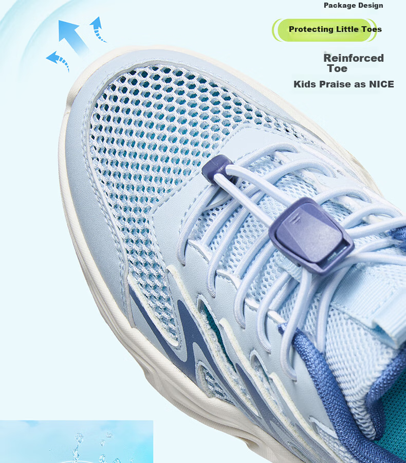 361° Children's Shoes, Kids' Sports Shoes, Summer Boys' Lightweight Shock-Absorbing Outdoor Breathable River Tracing Shoes, Blue, Size 38 8