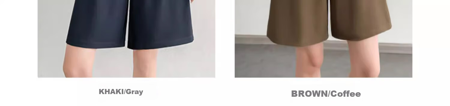 LangSha Women's Wide-Leg Straight Shorts, Summer Loose-Fitting High-Waisted Slimming A-Line Mid-Length Pants for Outdoor Wear 7