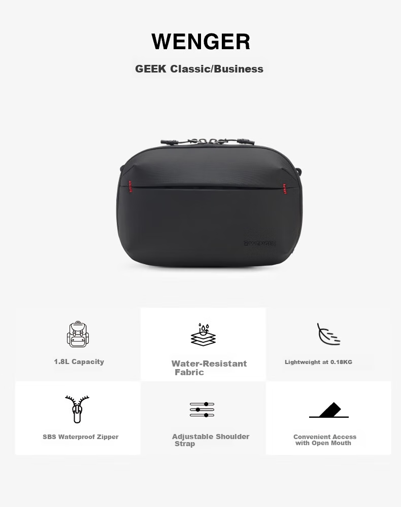 WENGER WENGER Swiss Army Knife Casual Sports Crossbody Bag, Outdoor Commuter Bag, Storage Bag, 10L High Aesthetic Value 3