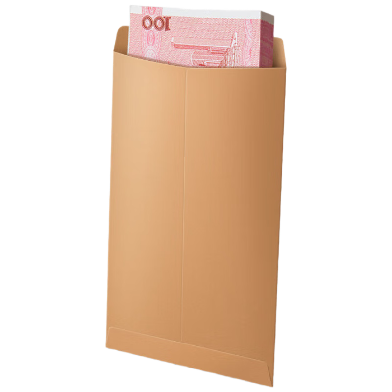 Dailuotang Kraft Paper Cash Envelopes Small Size 50-Pack Thickened Money Bags for Annual Meeting Awards Year-End Bonuses Premium Red Packet Salary Storage Bags