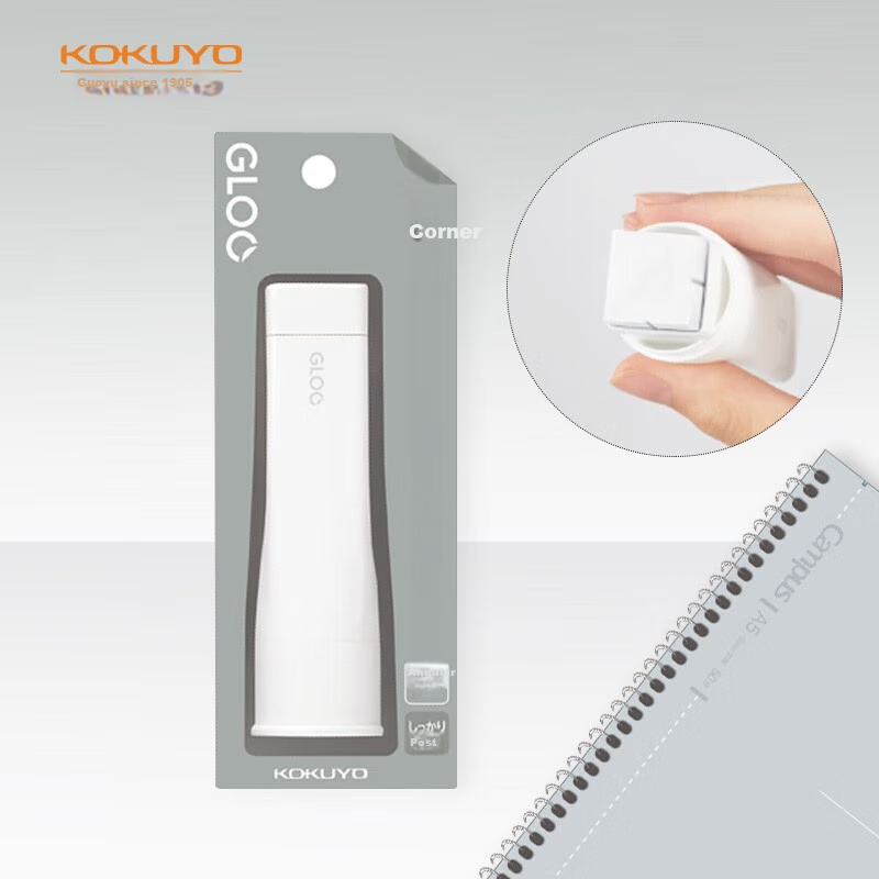 KOKUYO GLOO Solid Glue Stick, Right-Angle Glue Stick, Strong Adhesive Type, High Air-Tightness, 10g Size L, White Gel, Pen-Shaped Style, for Secure Homework Sticking