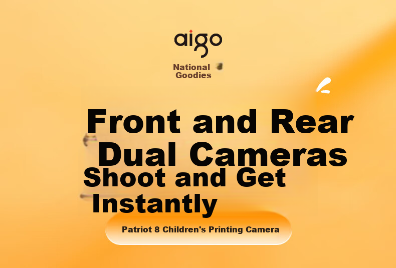 Aigo I8 Children's Instant Camera, CCD, Can Take Photos And Print Pictures, Doodle, Educational Video Recording, Toy for Boys And Girls, Birthday Gift 1